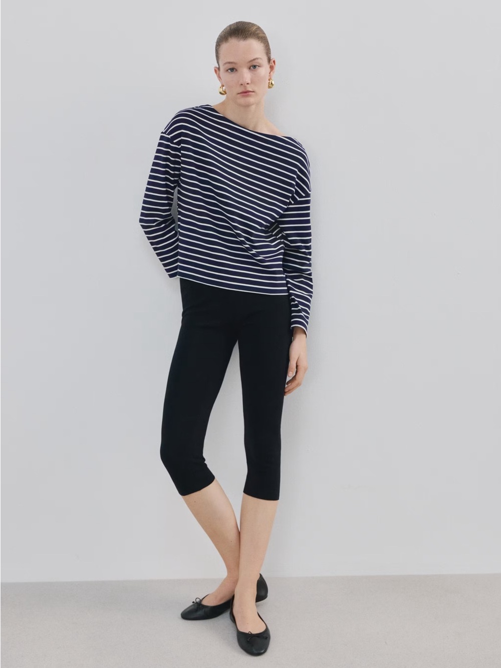 NWT (size M) Mango STRIPED BOATNECK SWEATSHIRT